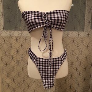 Very cute Black/white checkered bikini-2 piece-New